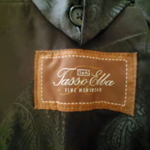 Tasso Elba Men's XXL Dark Brown Suede Blazer Jacket Sport Coat Paisley Lined - Picture 7 of 16